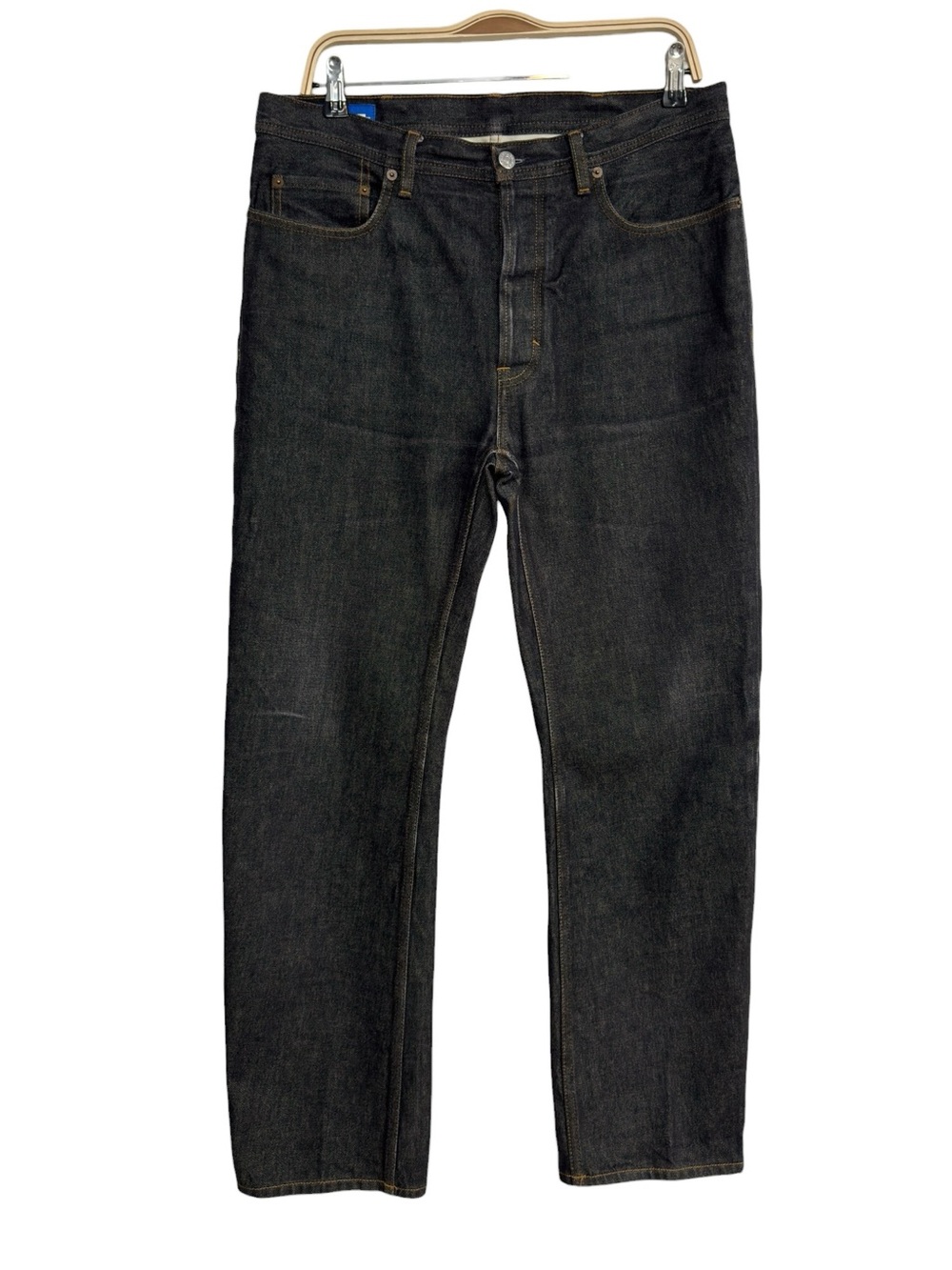 Acne Studios Blå Konst Land Black Straight Leg Jeans Dark Wash 29x32 Jeans Pants